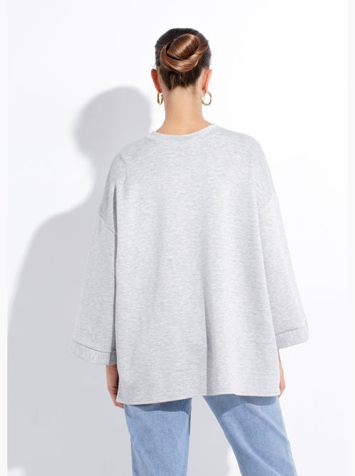 Sweat shirt large col rond, manches 3/4 - AFIBEL - Kiabi