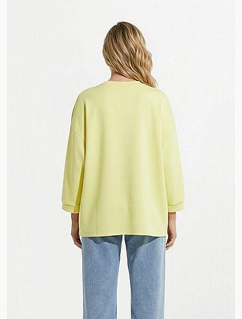 Sweat shirt large col rond, manches 3/4 - AFIBEL