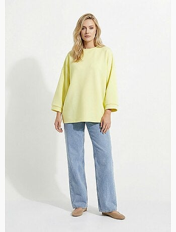 Sweat shirt large col rond, manches 3/4 - AFIBEL