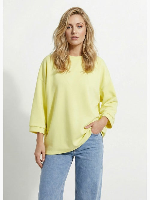 Sweat shirt large col rond, manches 3/4 - AFIBEL - Kiabi