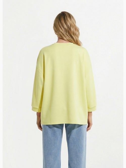 Sweat shirt large col rond, manches 3/4 - AFIBEL - Kiabi