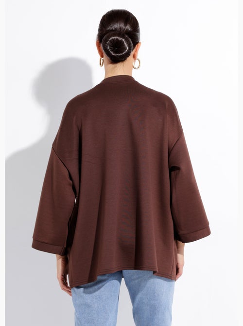 Sweat shirt large col rond, manches 3/4 - AFIBEL - Kiabi