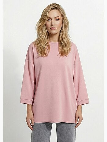 Sweat shirt large col rond, manches 3/4 - AFIBEL