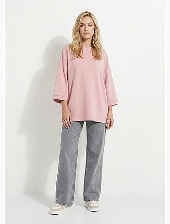 Sweat shirt large col rond, manches 3/4 - AFIBEL