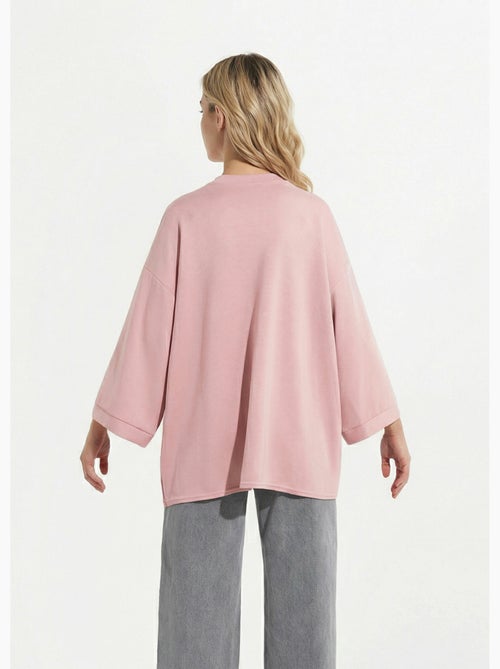 Sweat shirt large col rond, manches 3/4 - AFIBEL - Kiabi