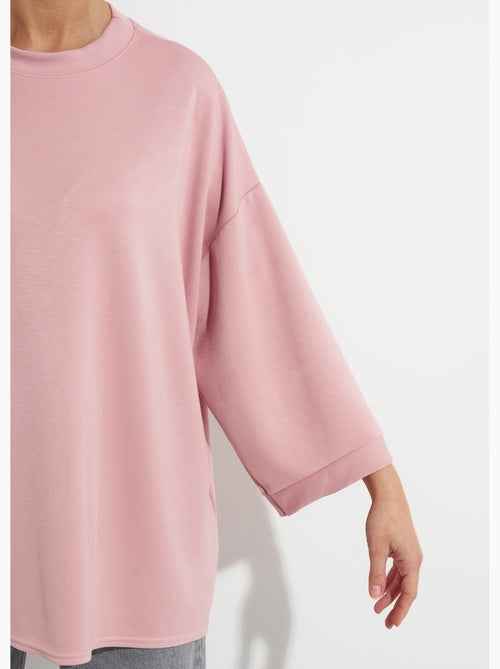 Sweat shirt large col rond, manches 3/4 - AFIBEL - Kiabi