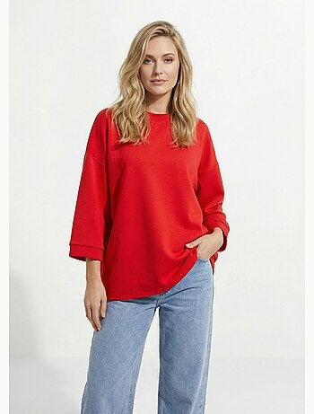 Sweat shirt large col rond, manches 3/4 - AFIBEL