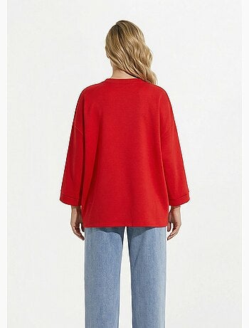 Sweat shirt large col rond, manches 3/4 - AFIBEL
