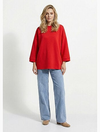 Sweat shirt large col rond, manches 3/4 - AFIBEL