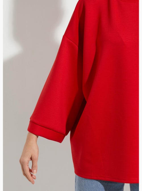 Sweat shirt large col rond, manches 3/4 - AFIBEL - Kiabi