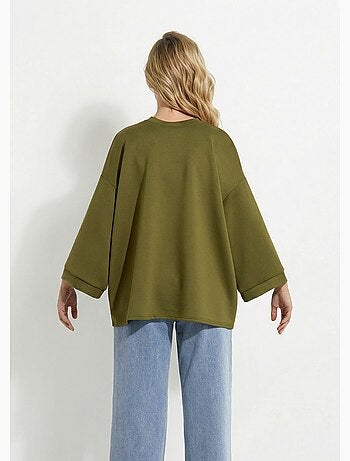 Sweat shirt large col rond, manches 3/4 - AFIBEL