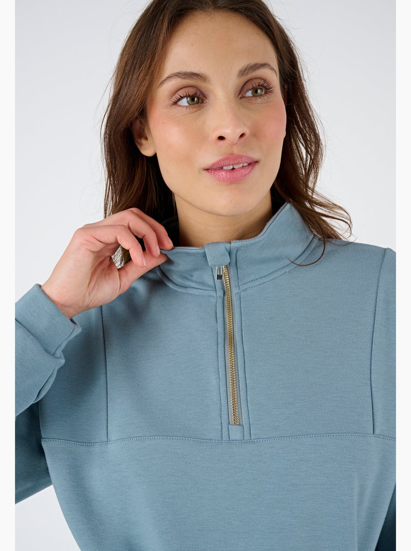 Sweat-shirt maille interlock Thermolactyl  - Happy D. by Damart Bleu - Kiabi