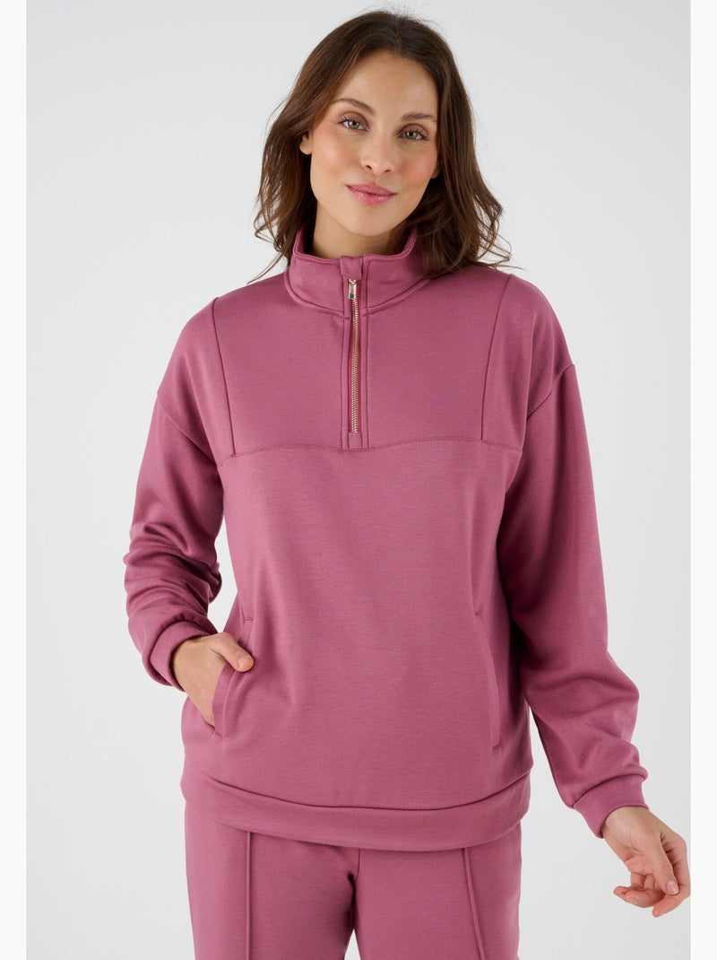 Sweat-shirt maille interlock Thermolactyl  - Happy D. by Damart Rose - Kiabi