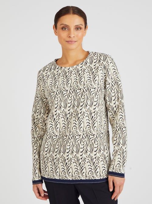 Sweat-shirt maille jacquard  - Damart - Kiabi