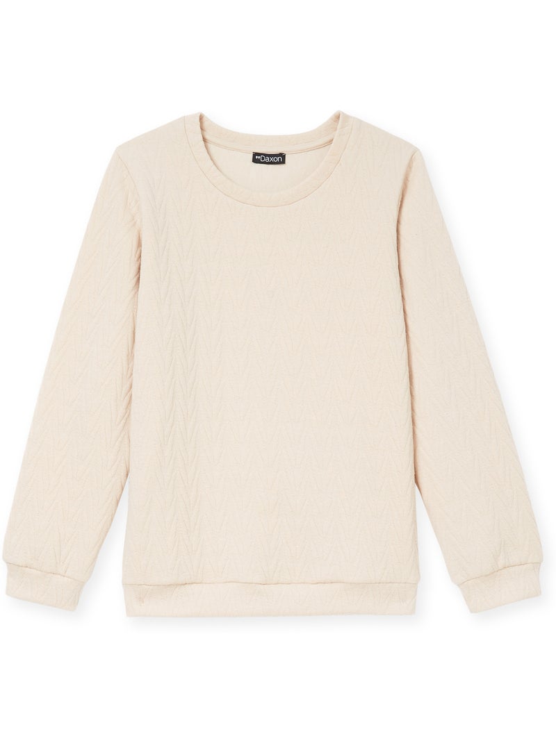 Sweat-shirt maille reliefée - DAXON Ecru - Kiabi