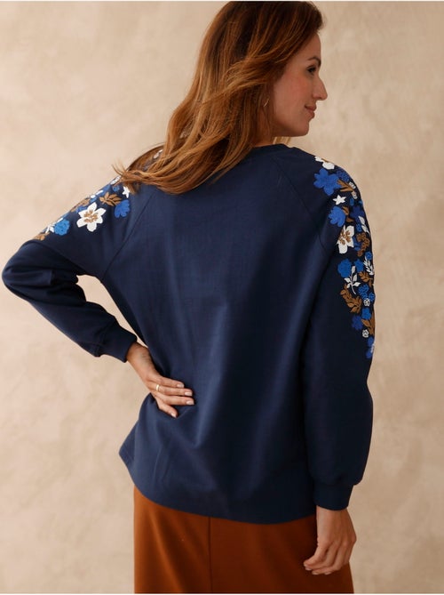 Sweat-shirt manches brodées - DAXON - Kiabi