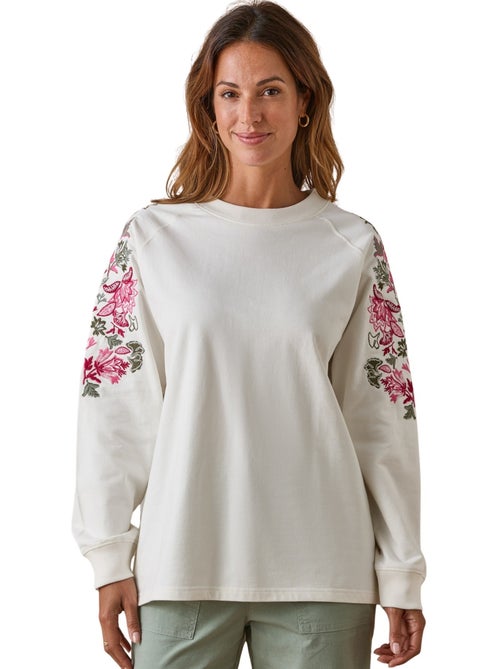 Sweat-shirt manches brodées - DAXON - Kiabi