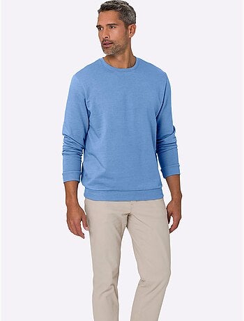 Sweat-shirt manches et ourlet à bords-côtes extensibles - taille standard - moda vilona