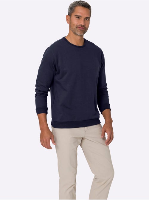 Sweat-shirt manches et ourlet à bords-côtes extensibles - taille standard - moda vilona - Kiabi Sweat-shirt manches et ourlet à bords-côtes extensibles - taille standard - moda vilona - Kiabi