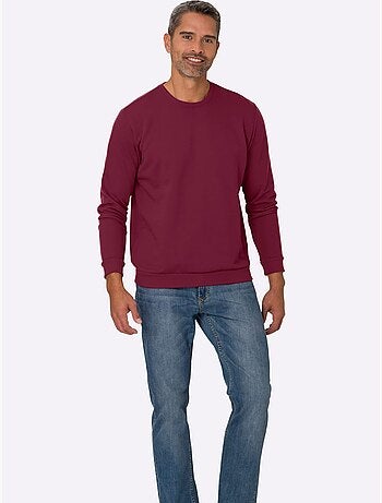 Sweat-shirt manches et ourlet à bords-côtes extensibles - taille standard - moda vilona