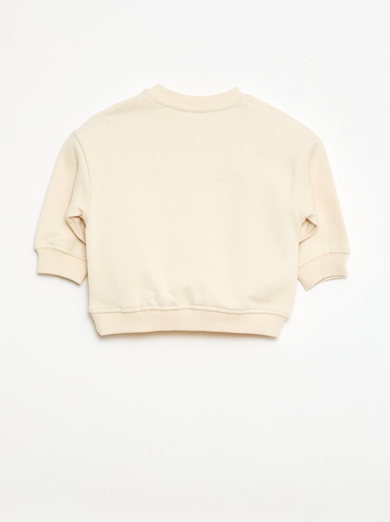 Sweat-shirt manches longues Beige - Kiabi