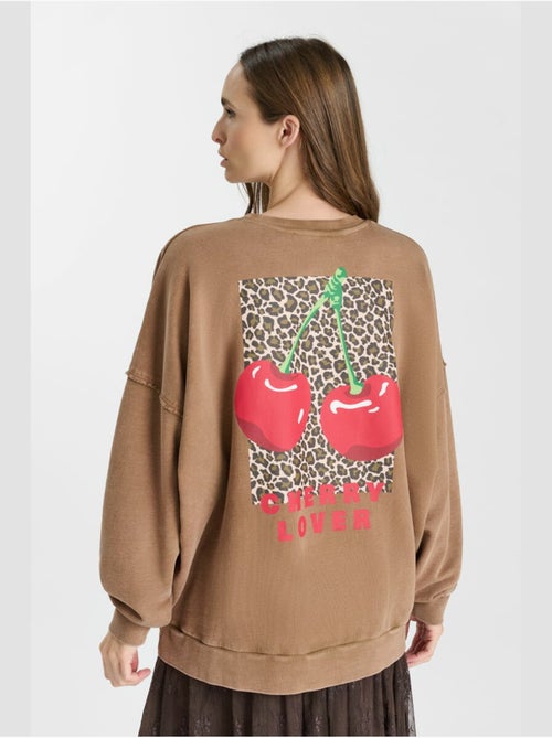 Sweat-Shirt MERY 'Le Temps Des Cerises' - Kiabi Sweat-Shirt MERY 'Le Temps Des Cerises' - Kiabi