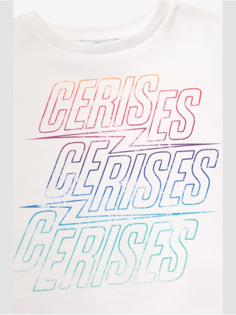 Sweat-shirt mikkigi 'le temps des cerises' Blanc - Kiabi