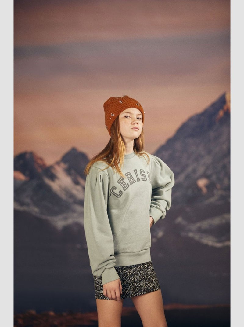 Sweat-Shirt MOAGI 'Le Temps Des Cerises' Vert - Kiabi