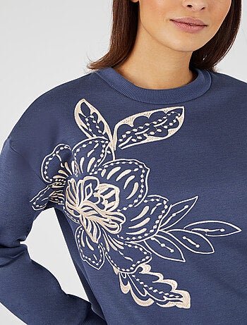 Sweat-shirt molleton brodé - Happy D. by Damart
