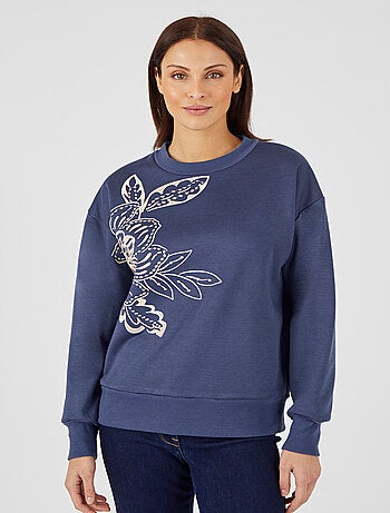 Sweat-shirt molleton brodé - Happy D. by Damart