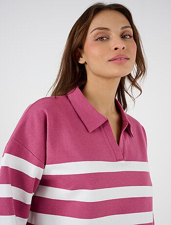 Sweat-shirt molleton rayé - Happy D. by Damart