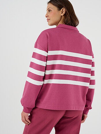 Sweat-shirt molleton rayé - Happy D. by Damart