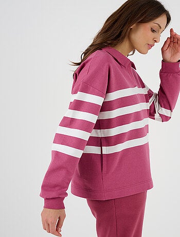 Sweat-shirt molleton rayé - Happy D. by Damart