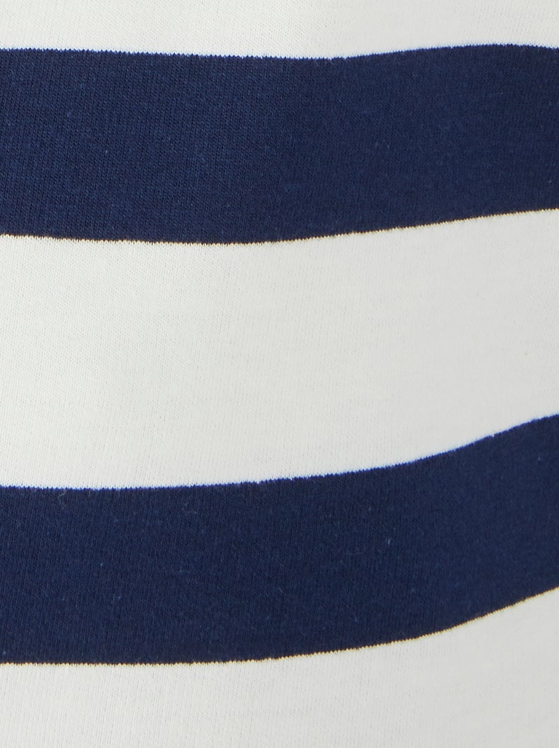 Sweat-shirt molleton rayé - Happy D. by Damart Bleu marine - Kiabi