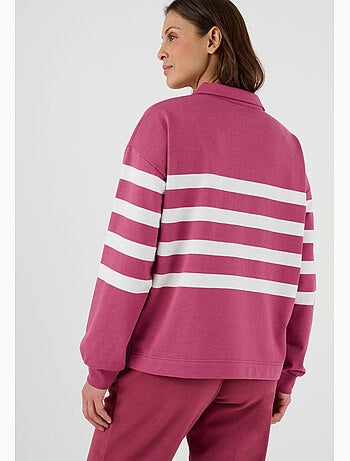 Sweat-shirt molleton rayé - Happy D. by Damart