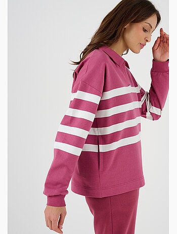 Sweat-shirt molleton rayé - Happy D. by Damart