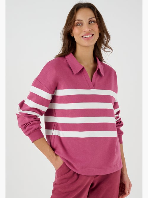 Sweat-shirt molleton rayé - Happy D. by Damart - Kiabi