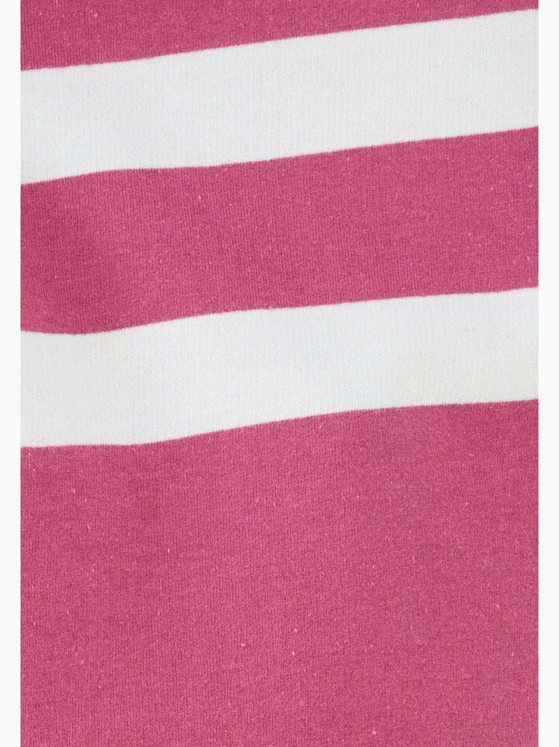 Sweat-shirt molleton rayé - Happy D. by Damart Framboise - Kiabi