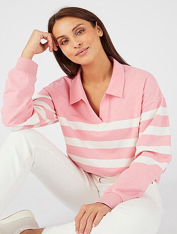 Sweat-shirt molleton rayé - Happy D. by Damart