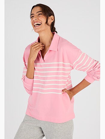 Sweat-shirt molleton rayé - Happy D. by Damart