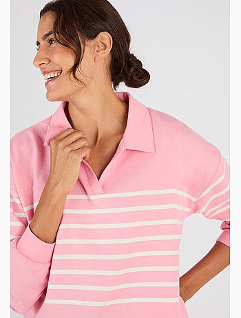 Sweat-shirt molleton rayé - Happy D. by Damart