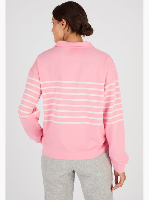Sweat-shirt molleton rayé - Happy D. by Damart - Kiabi