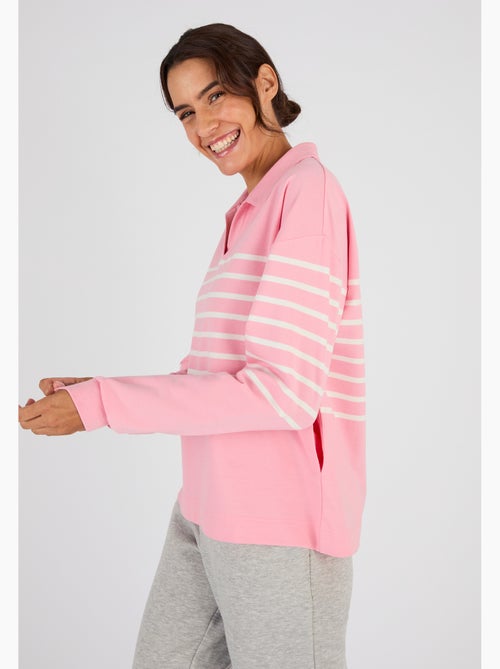 Sweat-shirt molleton rayé - Happy D. by Damart - Kiabi