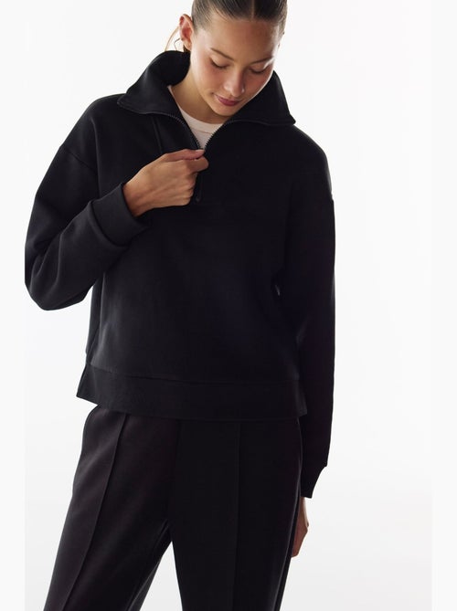 Sweat-shirt molletonné à demi-zip penti - Kiabi Sweat-shirt molletonné à demi-zip penti - Kiabi