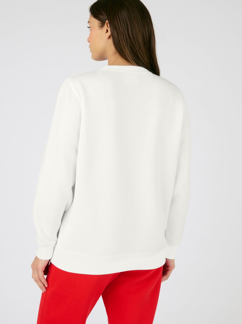 Sweat-shirt molletonné à motif placé Thermolactyl - Damart Blanc cassé - Kiabi
