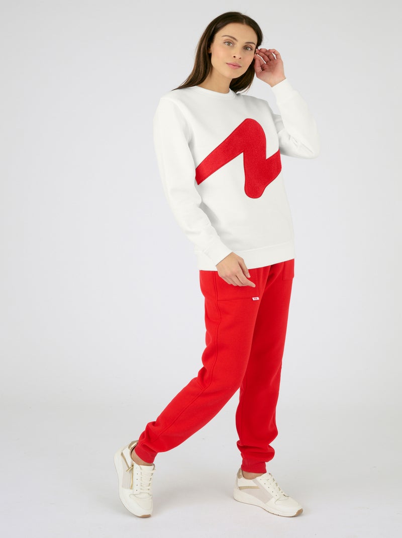 Sweat-shirt molletonné à motif placé Thermolactyl - Damart Blanc cassé - Kiabi