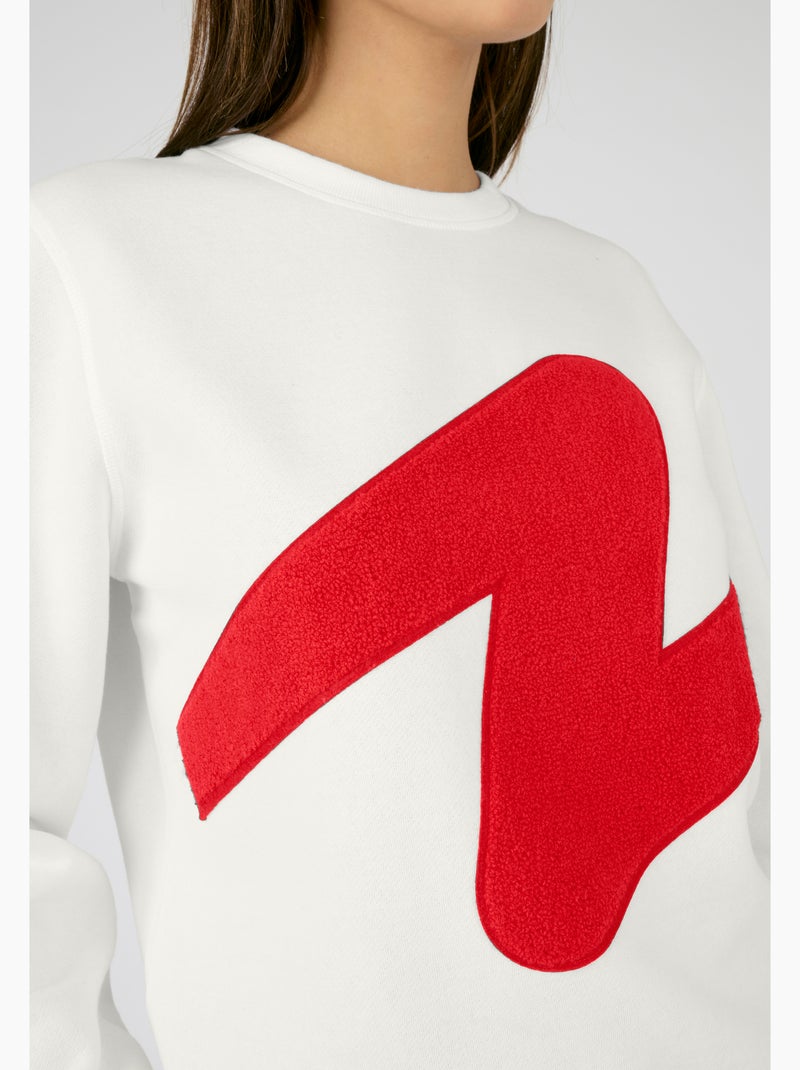 Sweat-shirt molletonné à motif placé Thermolactyl - Damart Blanc - Kiabi
