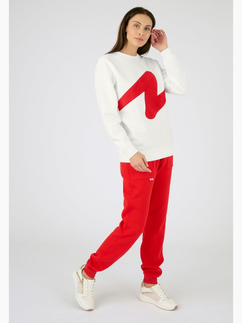 Sweat-shirt molletonné à motif placé Thermolactyl - Damart Blanc - Kiabi