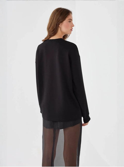 Sweat-shirt noir - Kiabi Sweat-shirt noir - Kiabi
