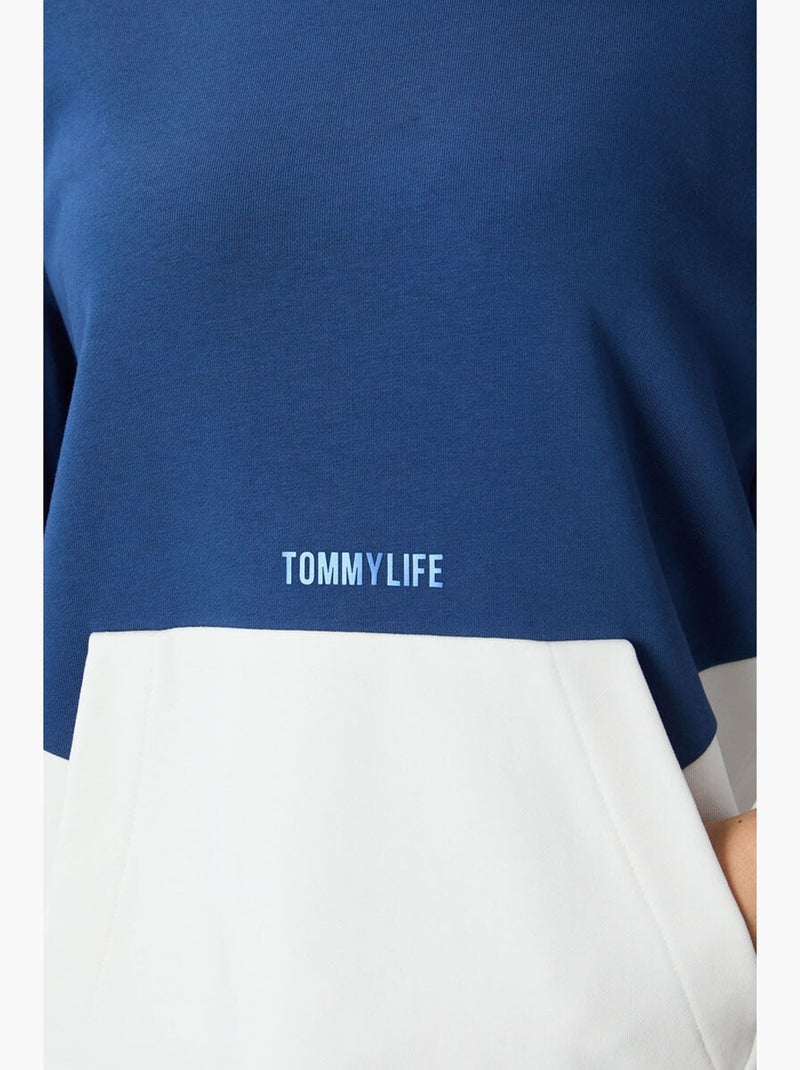 Sweat-shirt oversize à blocs de couleur et col rond tommy Bleu marine - Kiabi